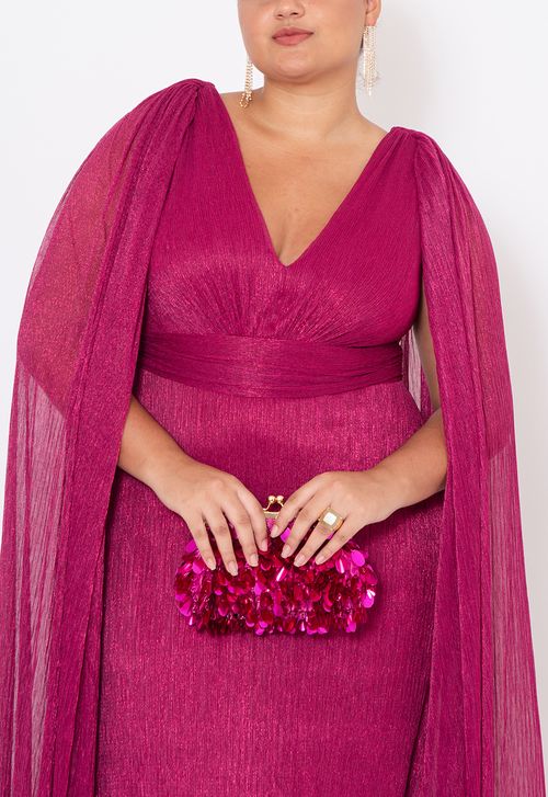 Vestido Rione longo Powerlook - rosa fúcsia