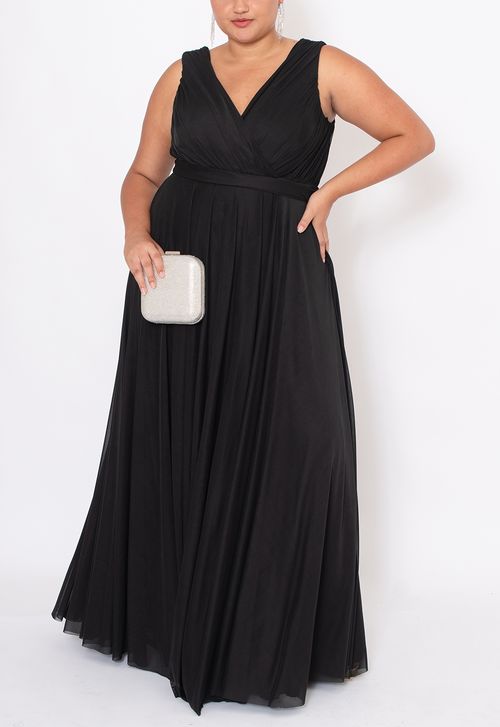 Vestido Rosalva longo Powerlook - preto