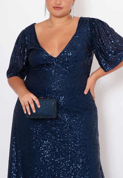 Vestido Clara longo Powerlook - azul