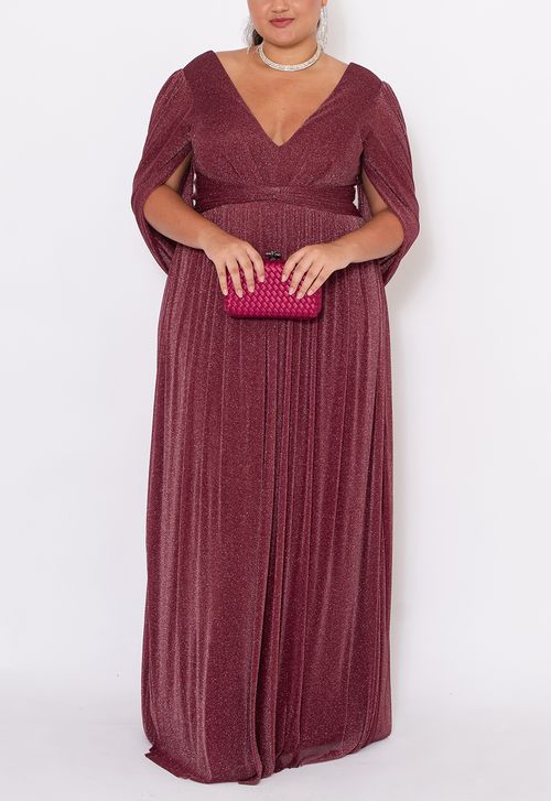 Vestido Trevi longo Powerlook - vermelho marsala