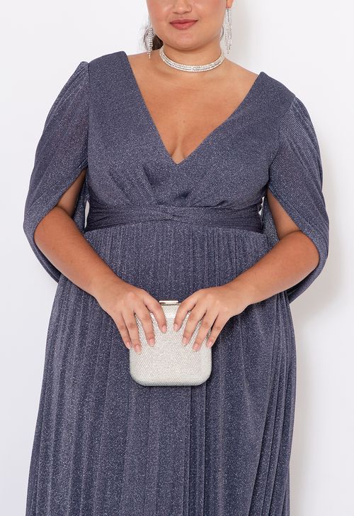 Vestido Trevi longo Powerlook - azul marinho