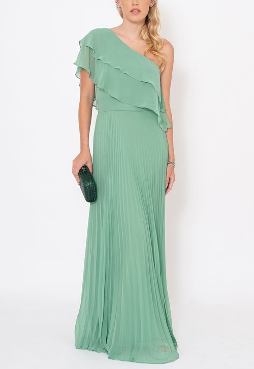 Vestido Delta longo Powerlook - verde menta