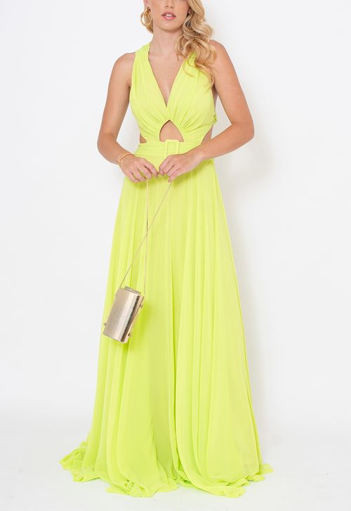 Vestido Mulan longo Powerlook - verde lima
