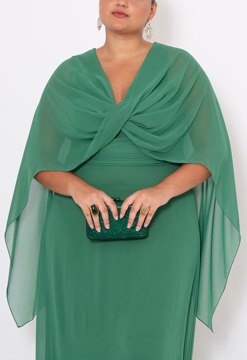 Vestido Denise longo Powerlook - verde musgo