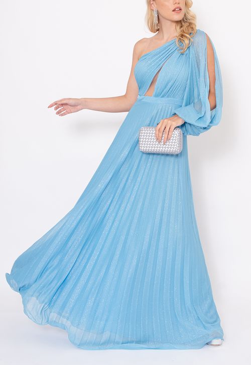 Vestido Priscila longo Powerlook - azul celeste