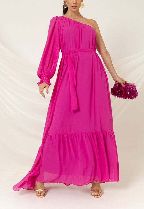 Vestido Xavier longo Powerlook - rosa pink