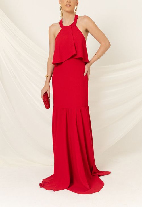 Vestido Alenquer longo Lucidez - vermelho