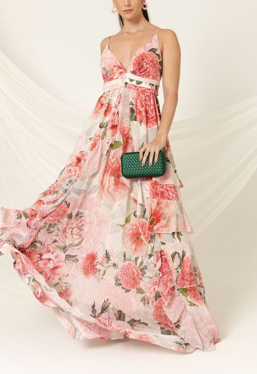 Vestido Valentina longo Unity Seven - estampado