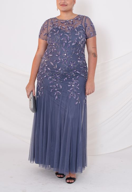 Vestido Charlize longo Adrianna Papell - lilás