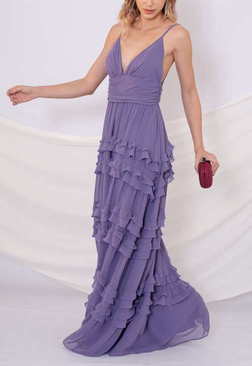 Vestido Fiorentina longo Powerlook - lilás