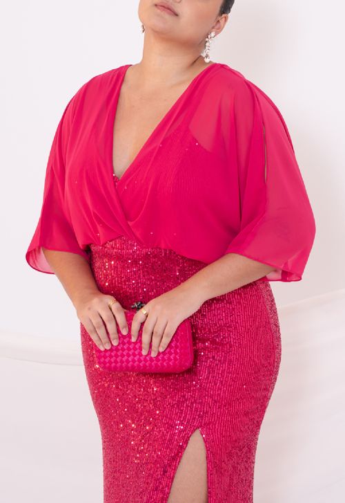 Vestido Leise longo Powerlook - pink (disponível apenas na loja Niterói)