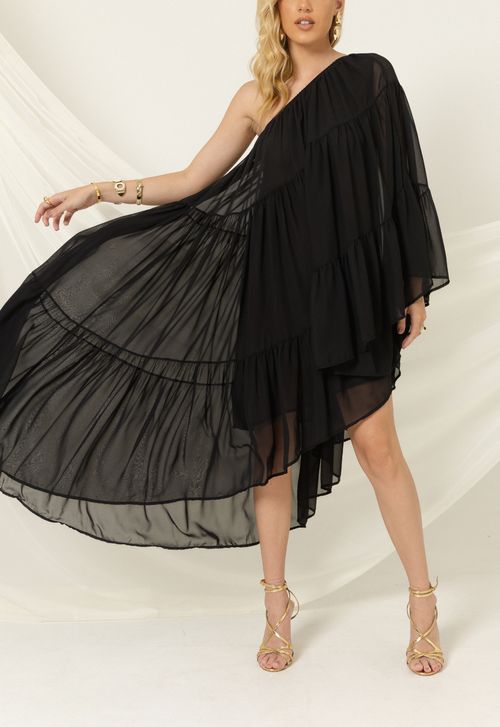 Vestido Anjo midi Powerlook - preto (disponível apenas nas lojas  Freguesia, Itaipava e Niterói)