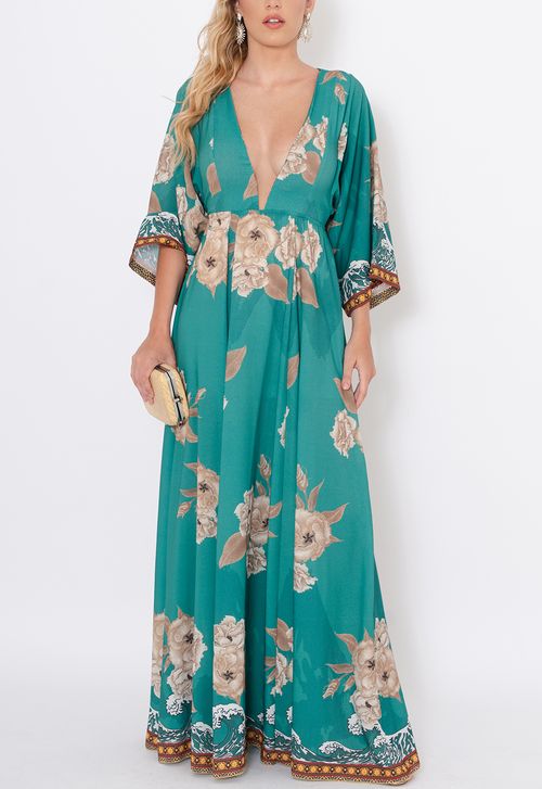 Vestido Lúcia longo Powerlook - estampado