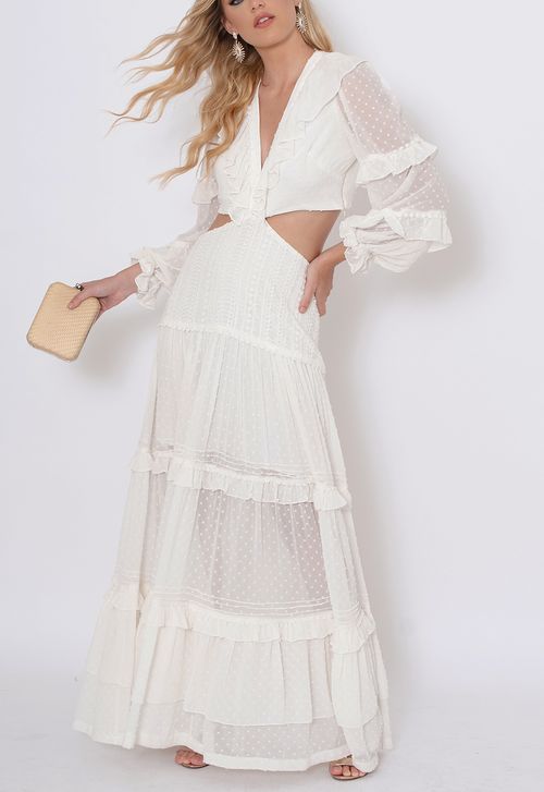 Vestido Mariana longo Amissima - branco