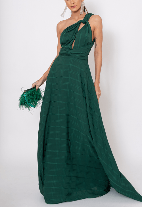 Vestido Ravena longo Powerlook - verde
