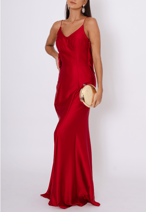 Vestido Hungria longo Powerlook - vermelho