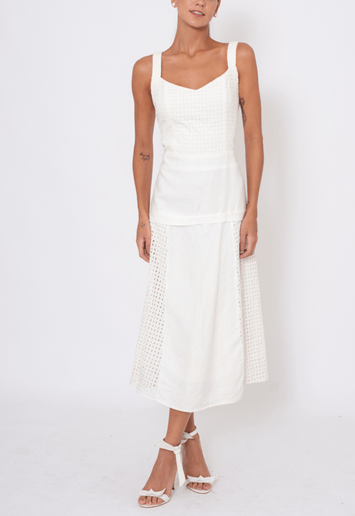 Vestido Eliana midi Amissima - off white
