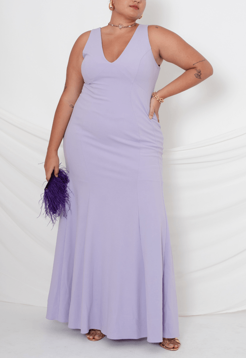 Vestido Bartolini longo Powerlook - lilás