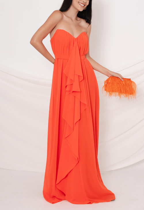 Vestido Biancardi longo Powerlook - laranja