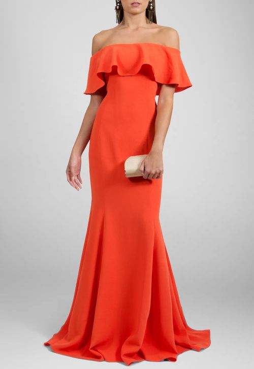Vestido Paraiso Longo Marcelo Quadros - laranja