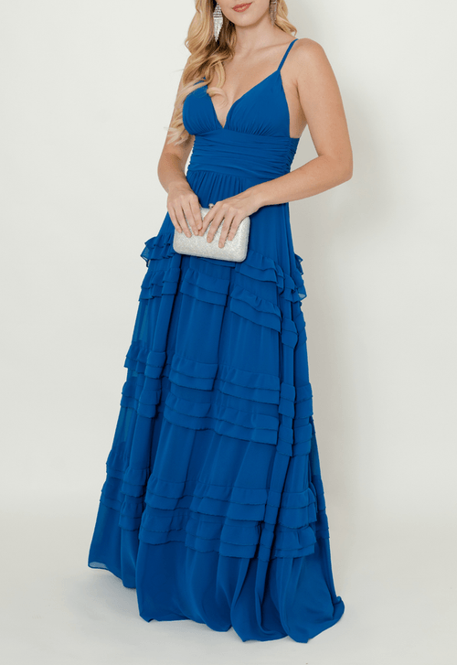 Vestido Fiorentina Longo Powerlook - azul  royal