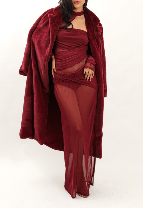 Sobretudo Tini Powerlook - vermelho marsala
