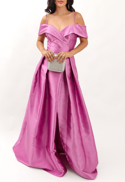 Vestido Gessy Longo Powerlook -rosa orquídea