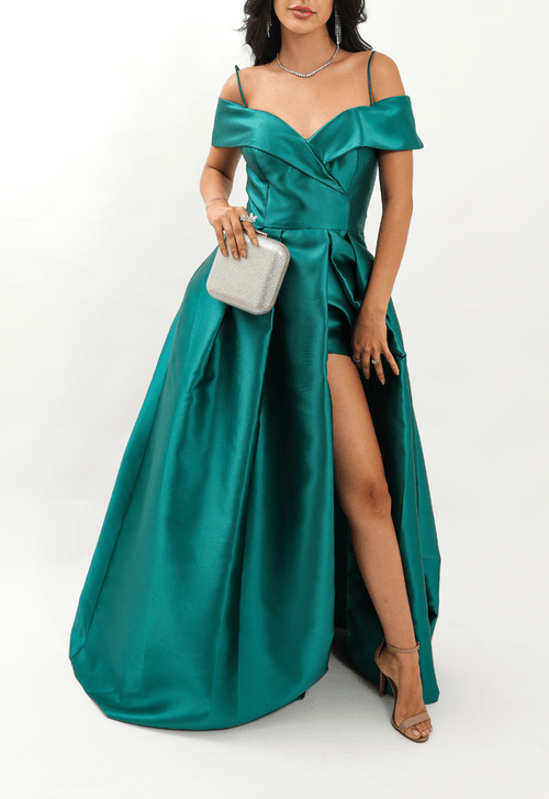 Vestido Gessy Longo Powerlook- verde esmeralda