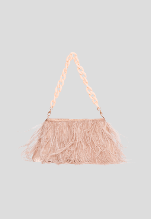 Clutch Plumas e Corrente Powerlook - rose (disponível apenas em Freguesia)