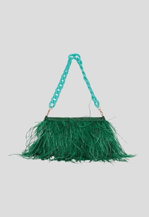 Clutch Plumas e Corrente Powerlook - verde (disponível apenas nas lojas Niterói e Itaipava)