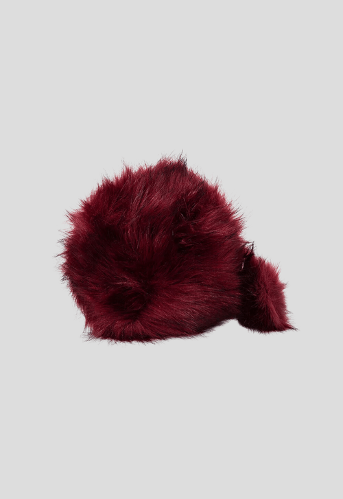 Clutch Fluffy redonda Powerlook - vermelho marsala