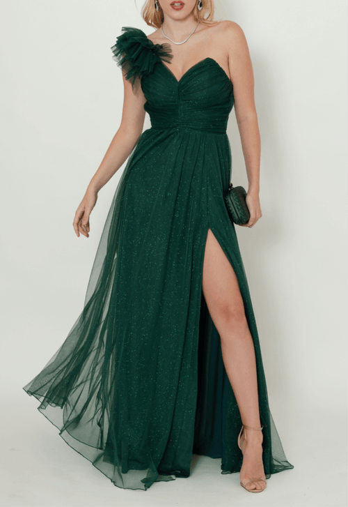 Vestido Flor Liz Longo powerlook - verde brilhante