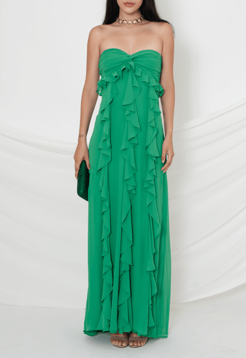 Vestido Meskita longo Powerlook - verde bandeira