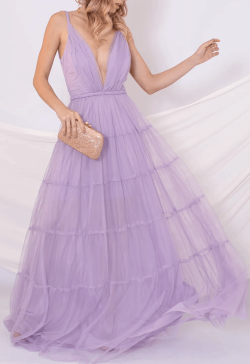 Vestido Beta longo Powerlook - lilás