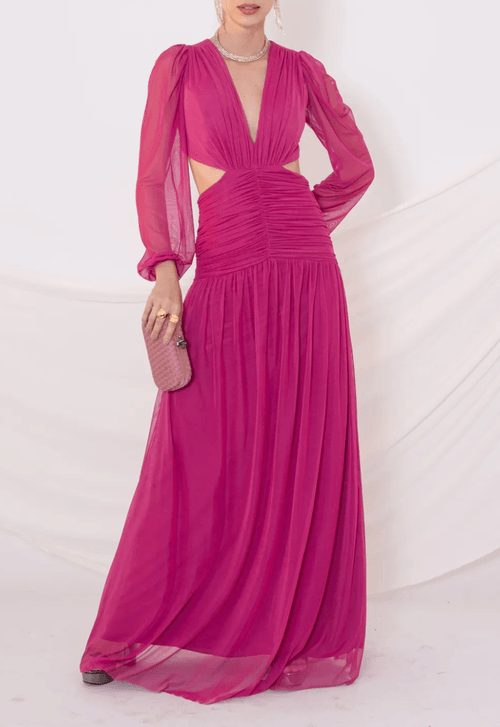 Vestido Lubia longo Powerlook - rosa fúcsia