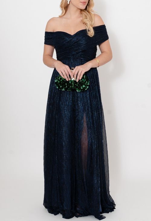 Vestido Kate longo Powerlook - azul marinho (disponível apenas em Niterói)