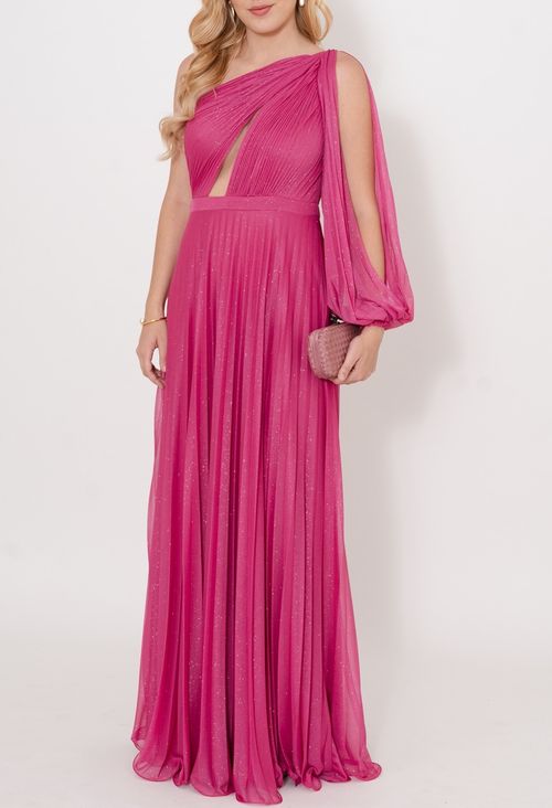 Vestido Priscila longo Powerlook - rosa pink (disponível apenas em Niterói, Itaipava e Freguesia)