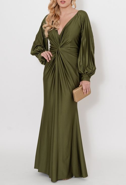 Vestido Marcelle longo Powerlook - oliva