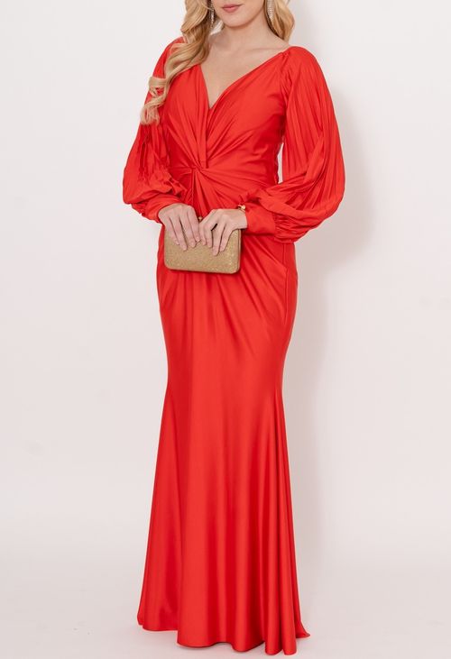 Vestido Marcelle longo Powerlook - coral
