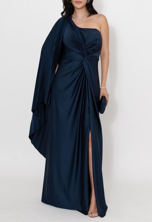 Vestido Soraia longo Powerlook - azul marinho (disponível apenas em Niterói, Itaipava e Freguesia)