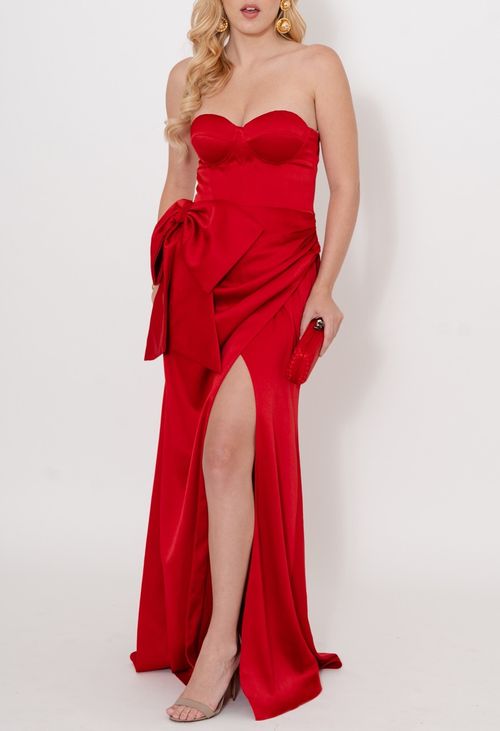 Vestido Baila longo Powerlook - vermelho