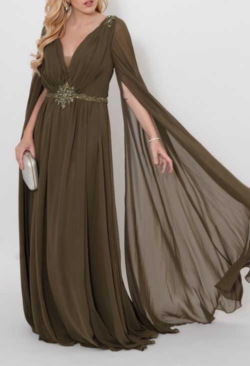Vestido Valente longo Powerlook - oliva (disponível apenas em Niterói)