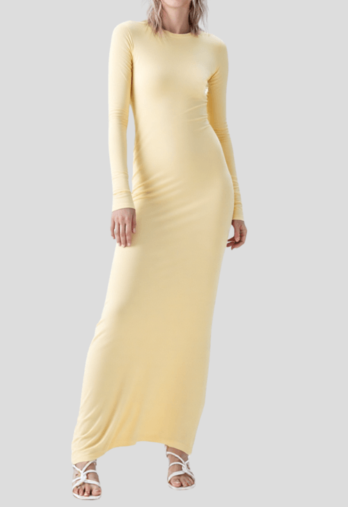 Vestido Sil Longo Powerlook - amarelo