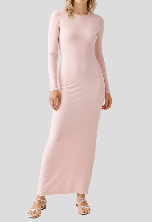 Vestido Sil Longo Powerlook - rosa