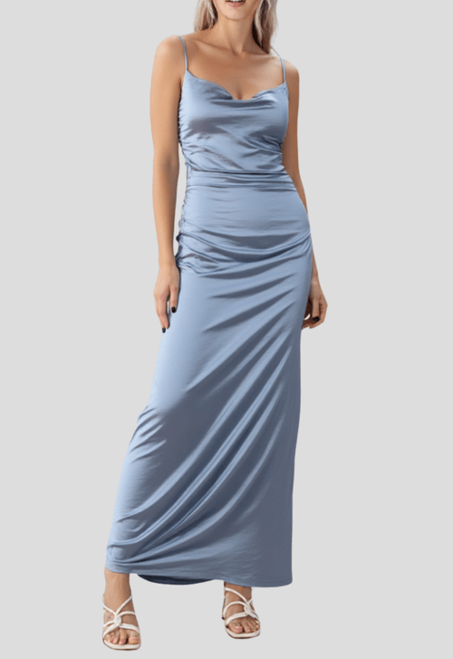 Vestido Slip midi Powerlook - azul