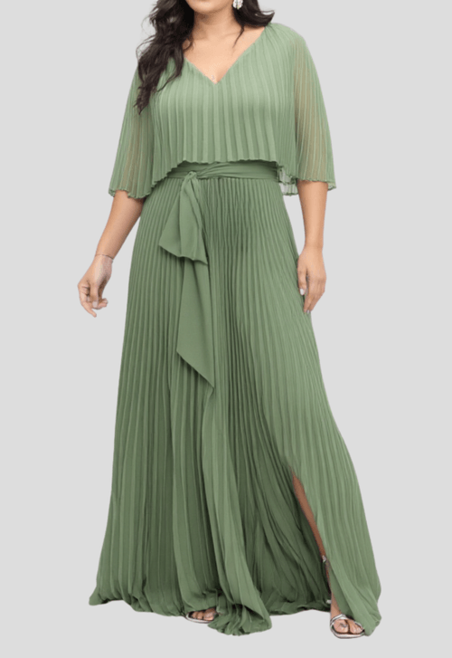 Vestido Nathiely Longo Powerlook - Verde Oliva