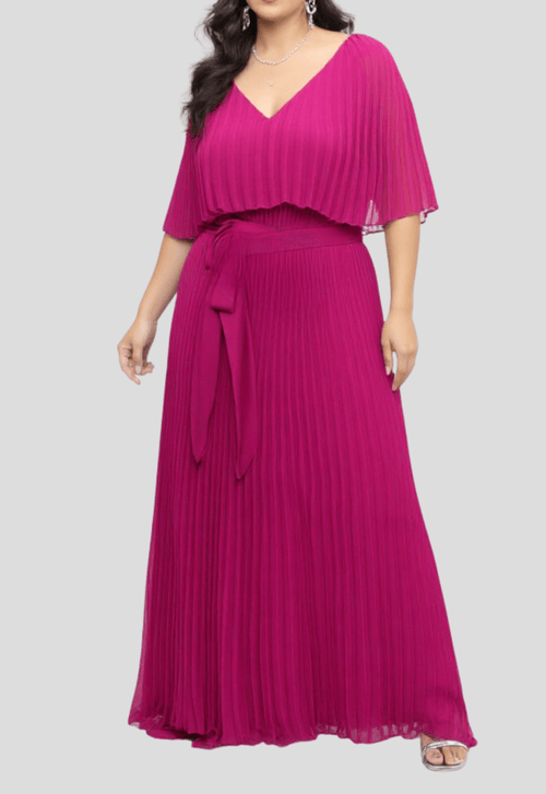 Vestido Nathiely Longo Powerlook - rosa fúcsia (Disponível Apenas Em Niterói)
