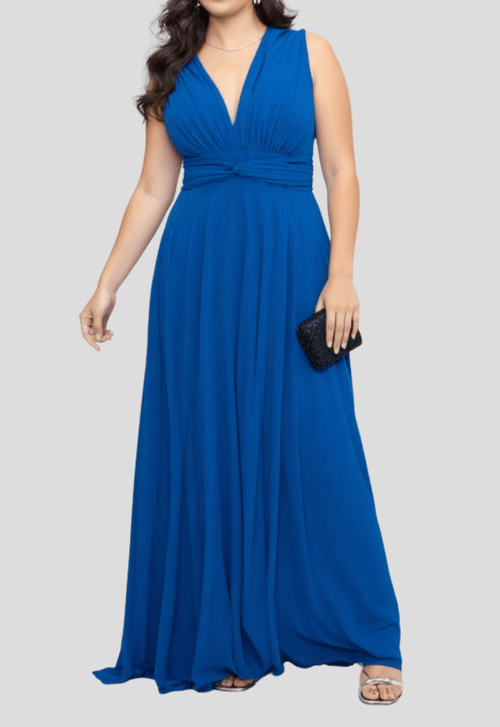 Vestido Narline longo Powerlook - azul royal