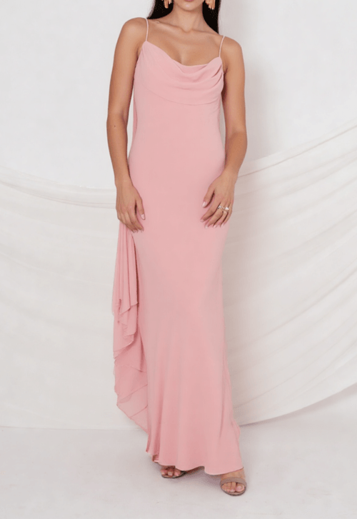 Vestido Amal longo Powerlook - rosa claro