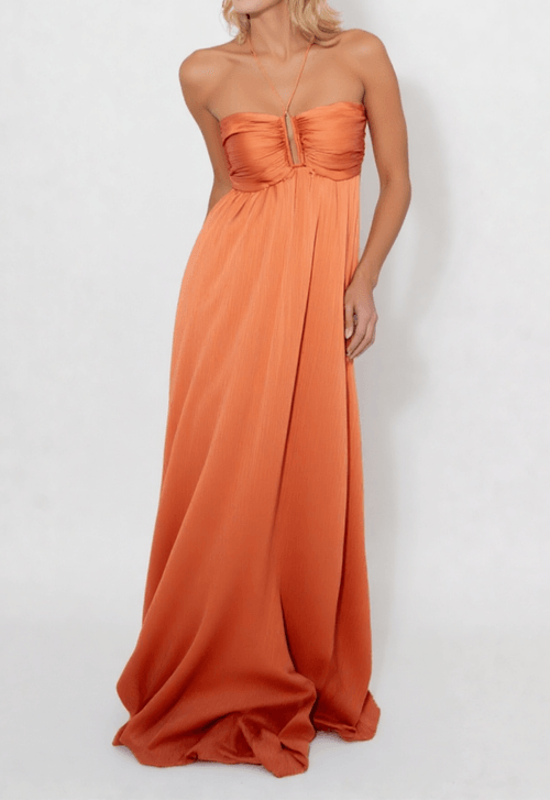 Vestido Gin longo Powerlook - laranja